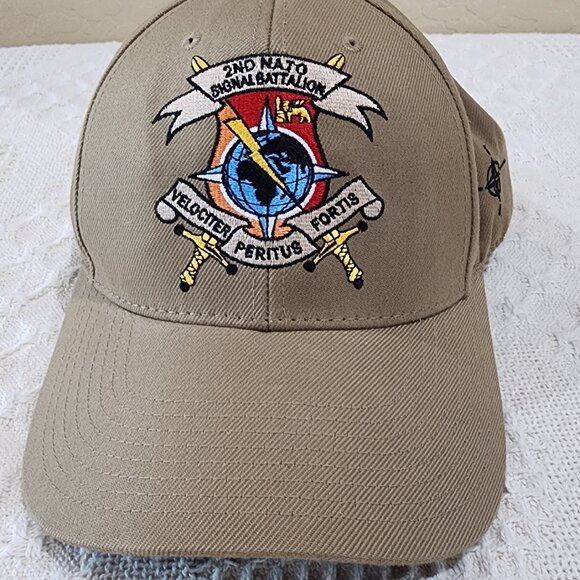 The Corps 2nd NATO Signal Battalion Logo Tan Beige Military Baseball Cap Hat - Picture 2 of 16